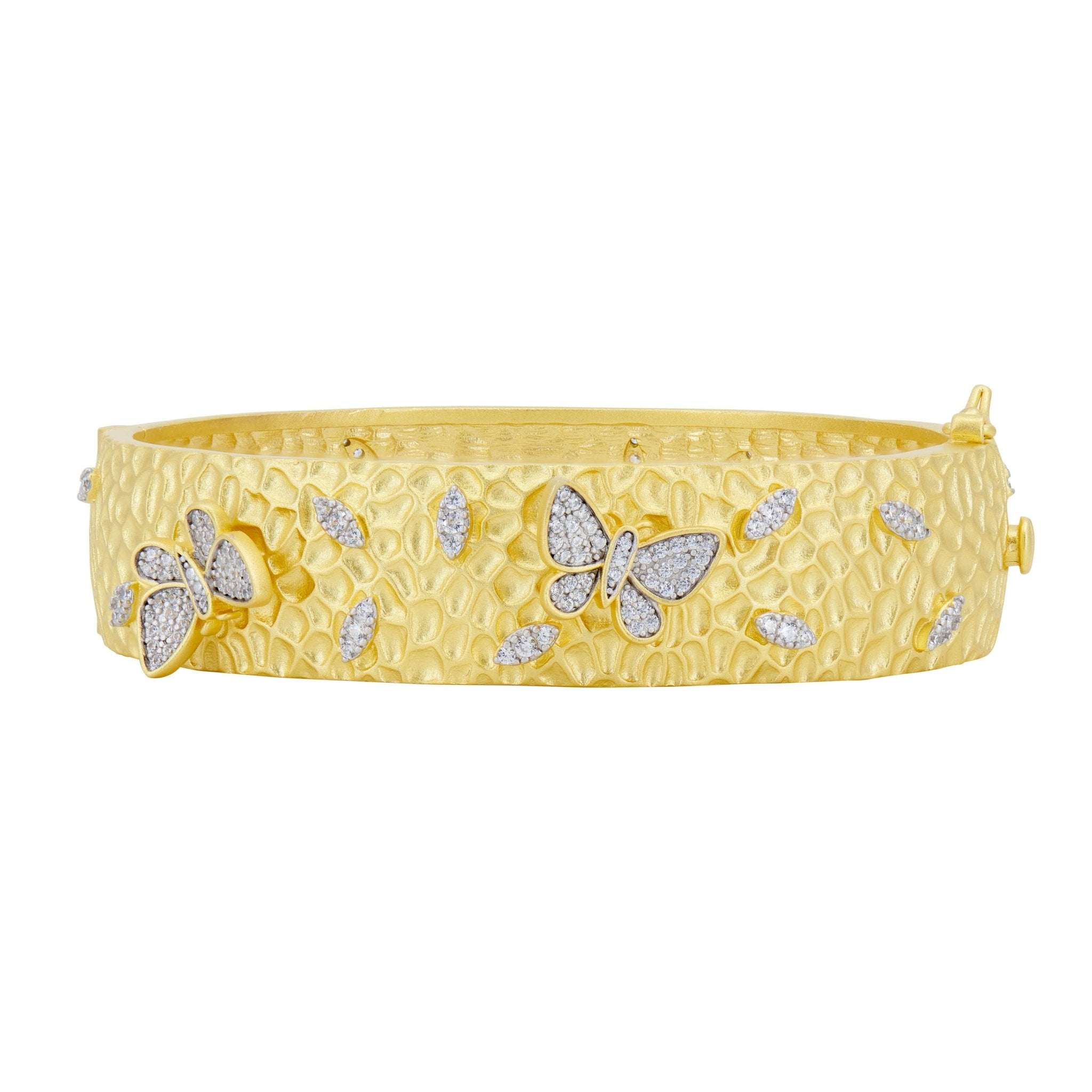 Butterflies in Bloom Textured Hinge Statement Bracelet - FREIDA ROTHMAN