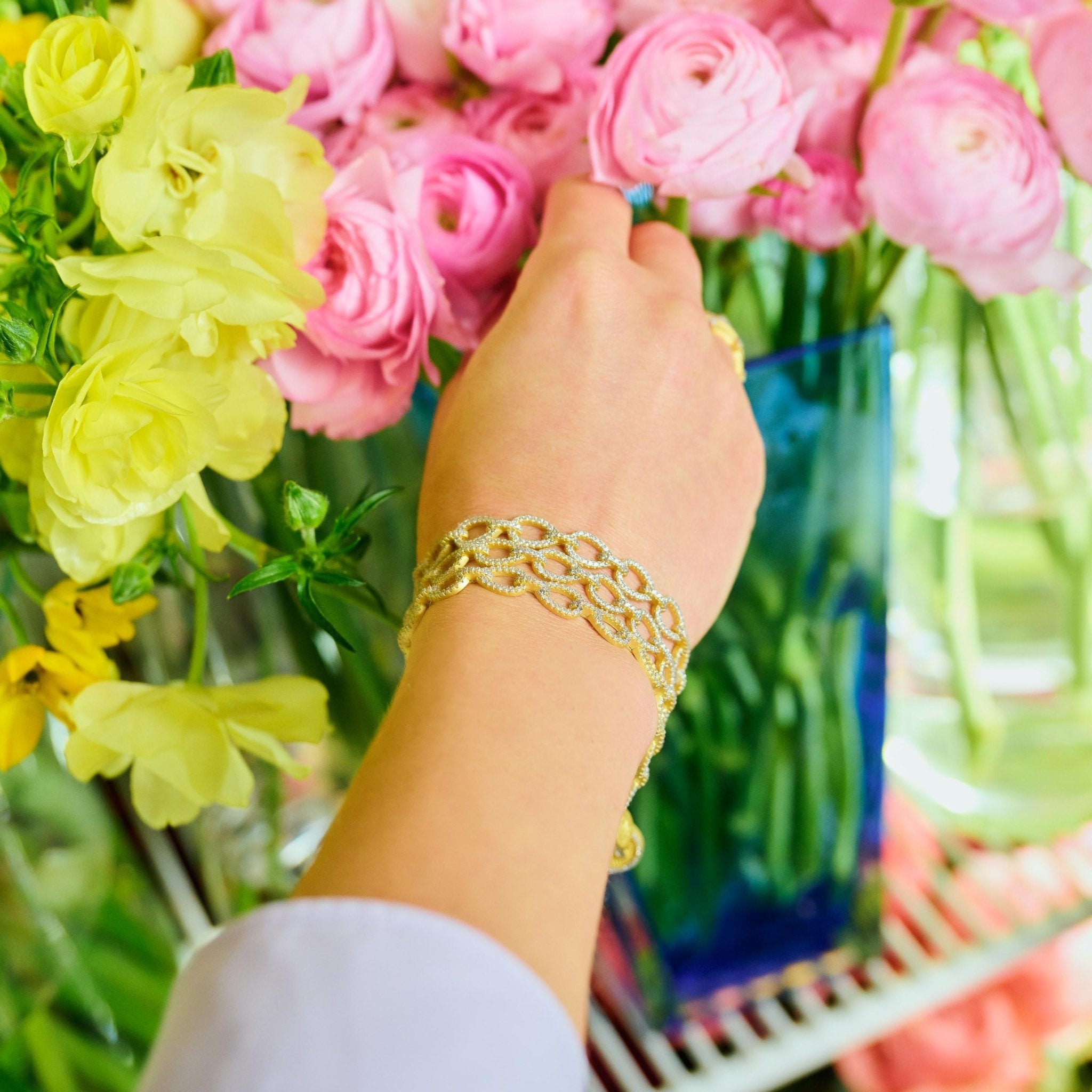 Butterflies in Bloom Dewdrop Chain Link Bracelet - FREIDA ROTHMAN