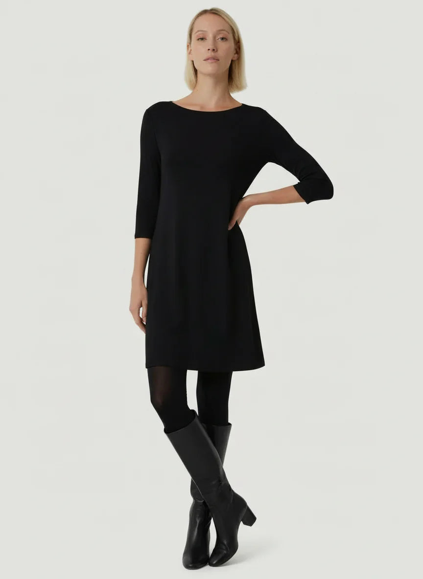 Soft Touch 3/4 Sleeve Boatneck Dress - TANK - Majestic Filatures North America
