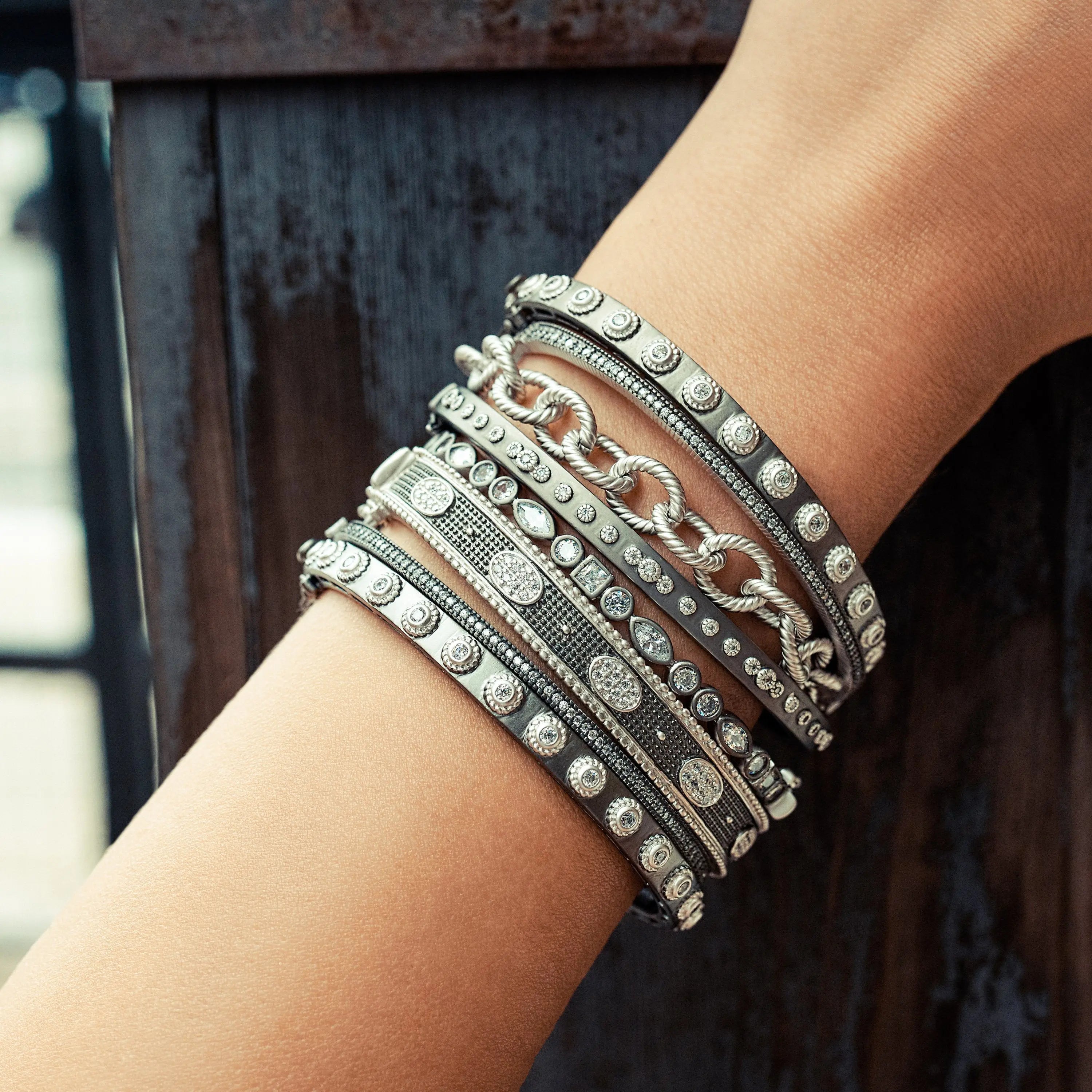 Stack This! Oval Eternity Hinged Bangle Signature BRACELET