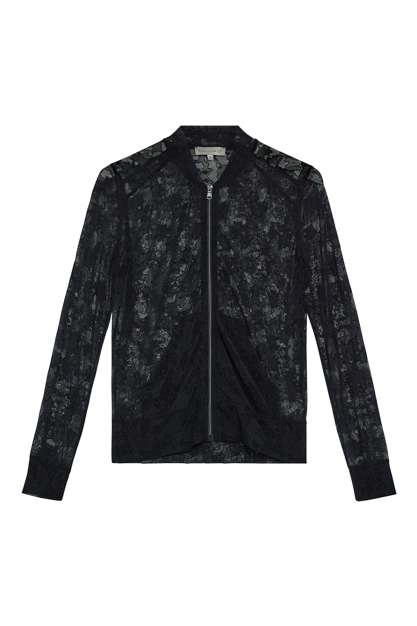 The Best Travel Jacket. Flat Lay of a Bailey Camo Mesh Jacket in Black.