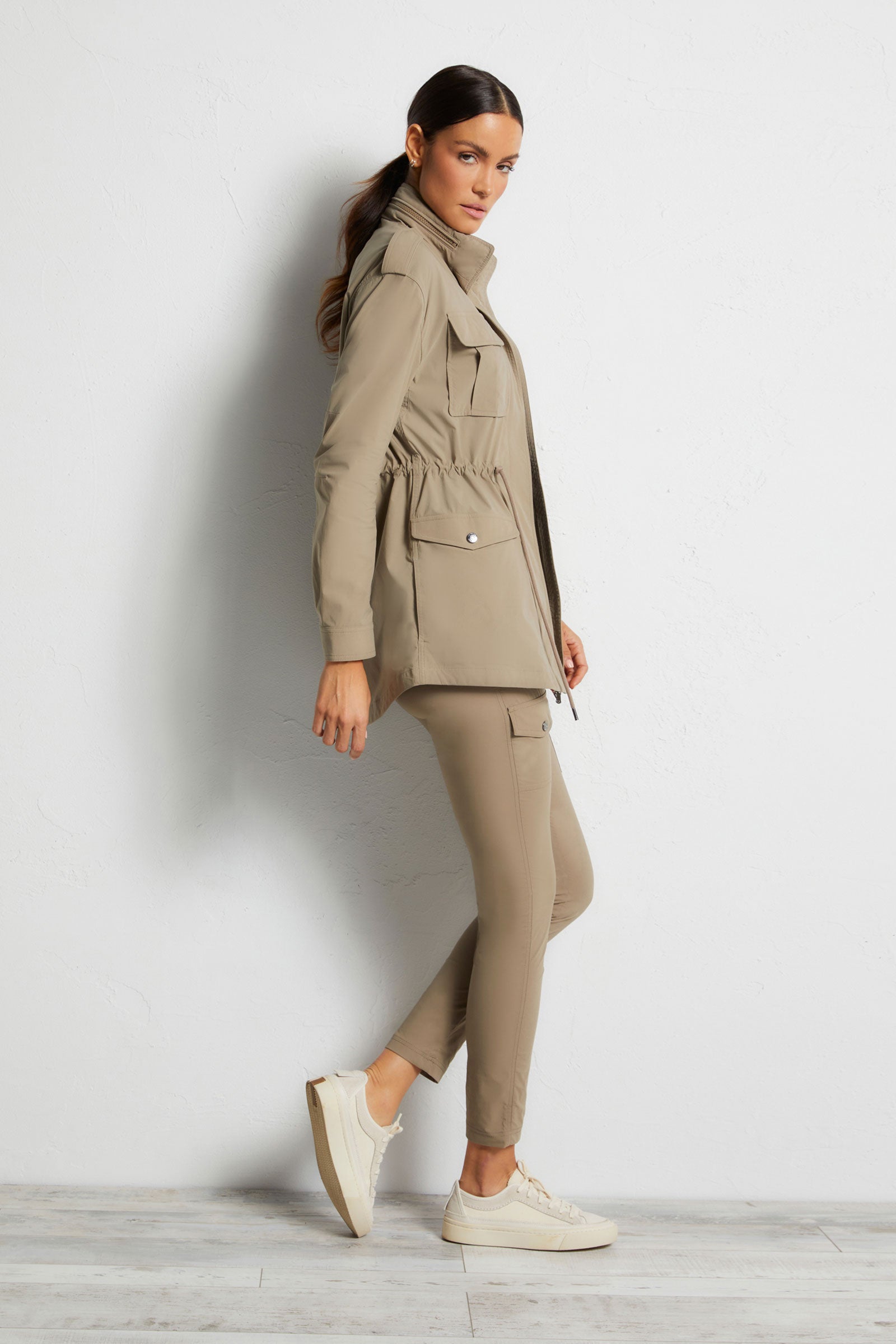 Khaki || Courtney Lightweight Utility Jacket