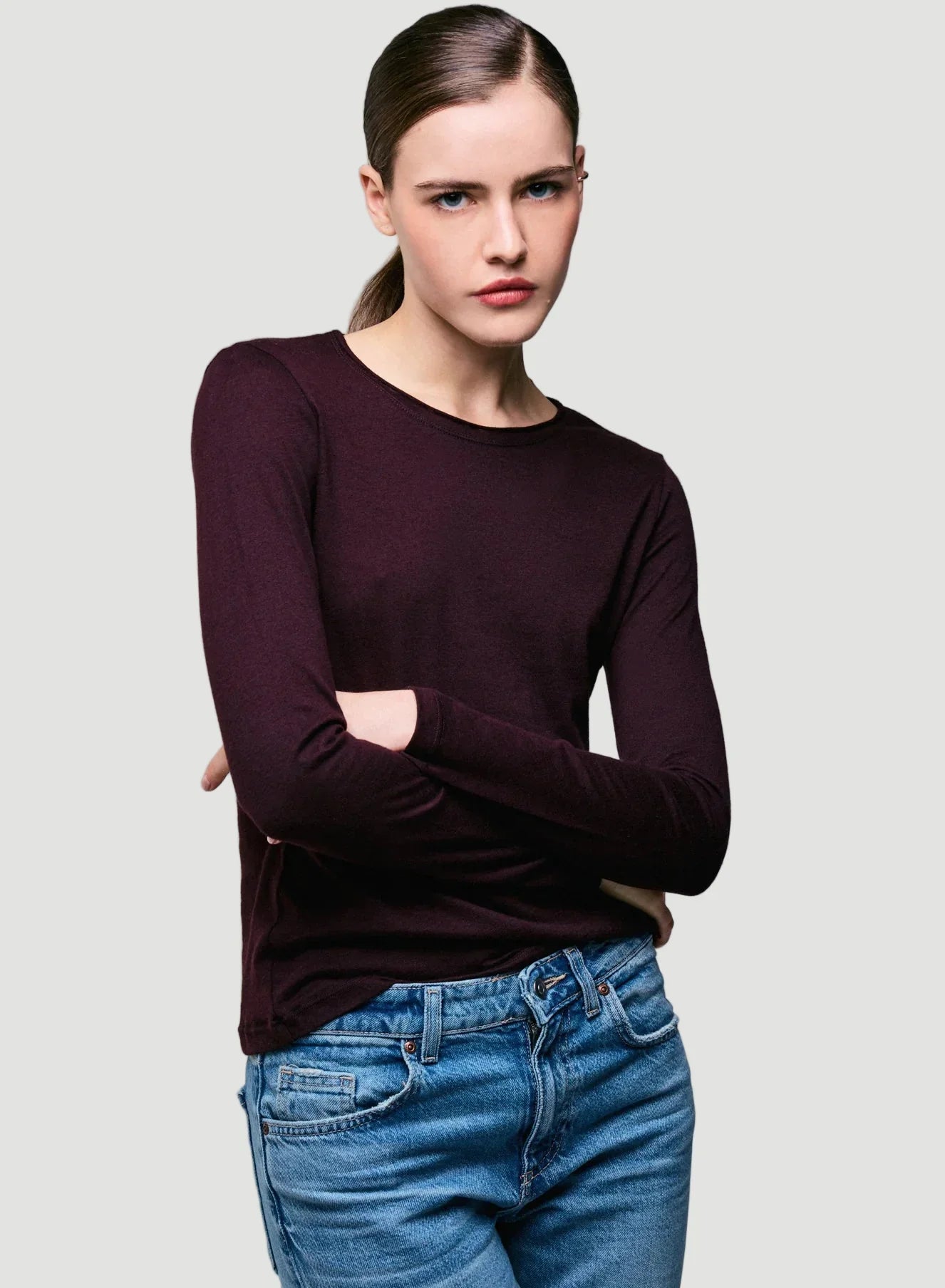 Soft Touch Long Sleeve Crewneck T-Shirt - CREW L/S - Majestic Filatures North America