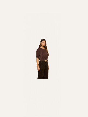 L'AGENCE Guinevere Cropped Pullover Dark Java