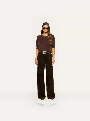 L'AGENCE Guinevere Cropped Pullover Dark Java