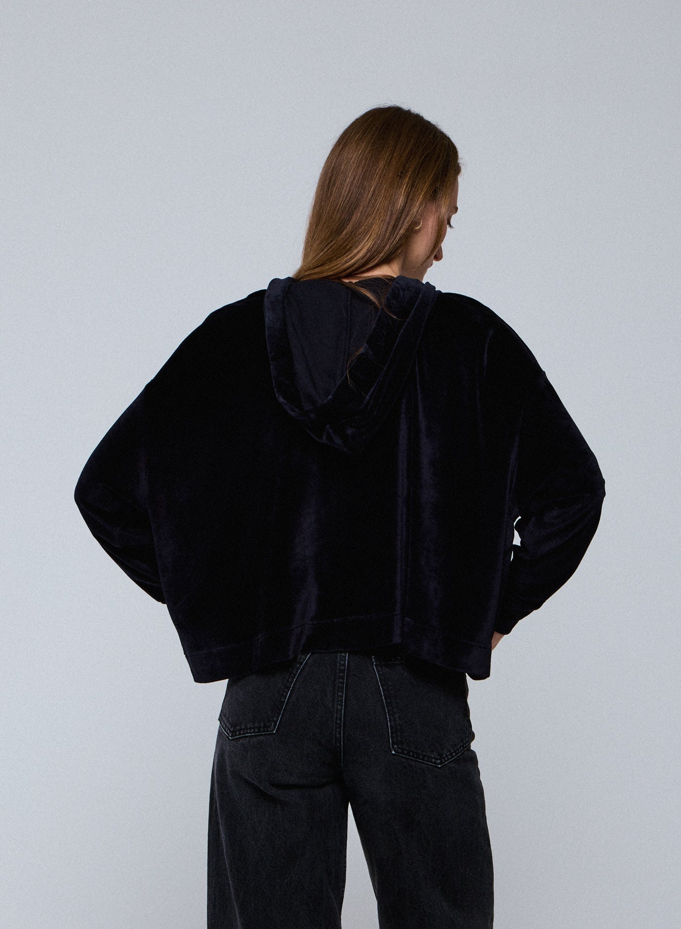 Velour Zip Front Hoodie - JACKET - Majestic Filatures North America