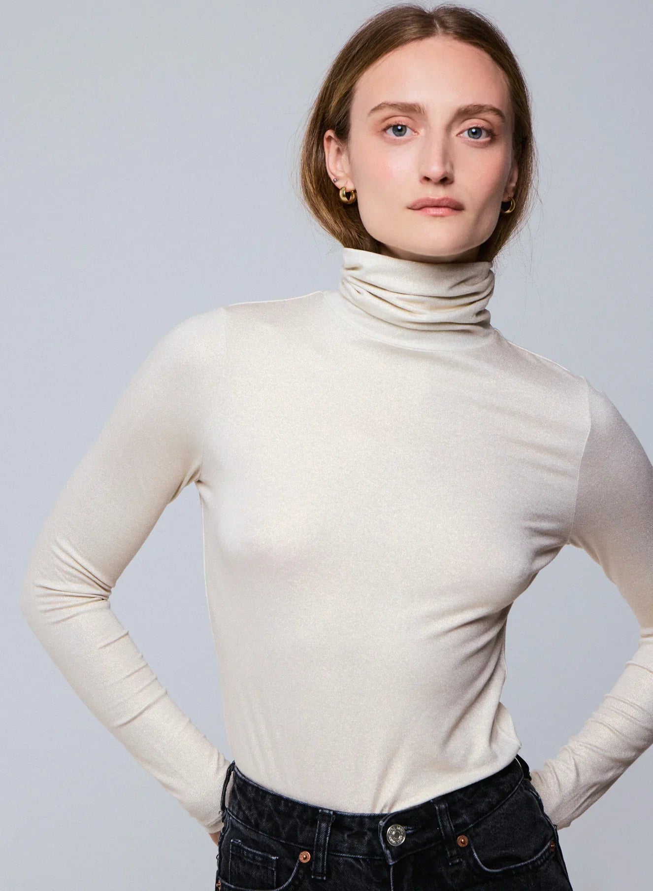 Soft Touch Metallic Long Sleeve Turtleneck - TURTLENECK L/S - Majestic Filatures North America
