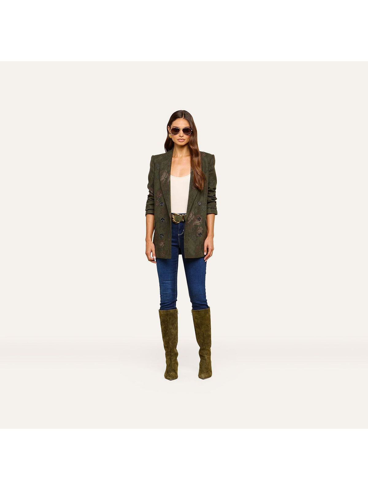 L'AGENCE Jayda Blazer Deep Forest Multi Floral