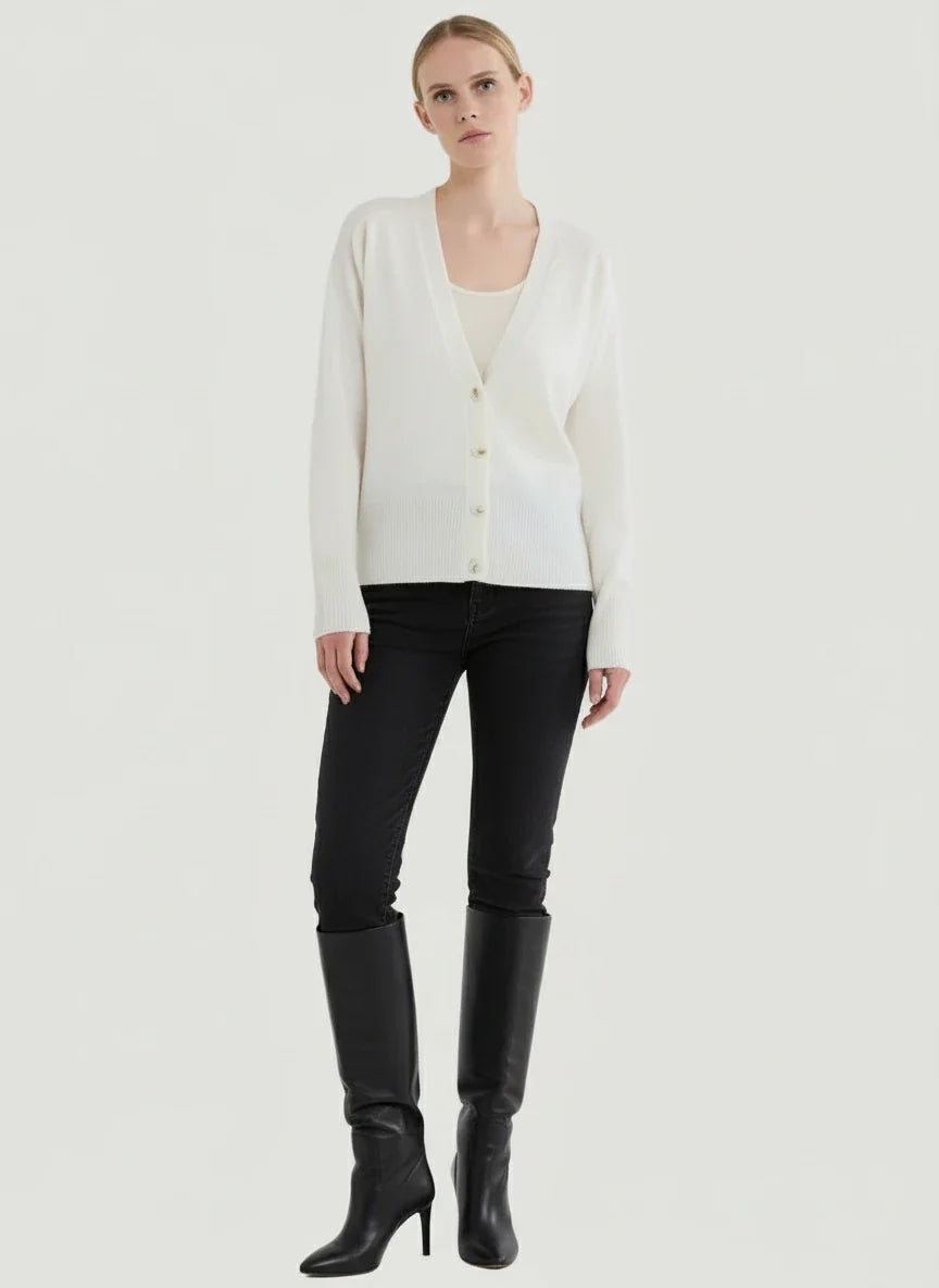 Cashmere V-Neck Cardigan - CARDIGAN - Majestic Filatures North America