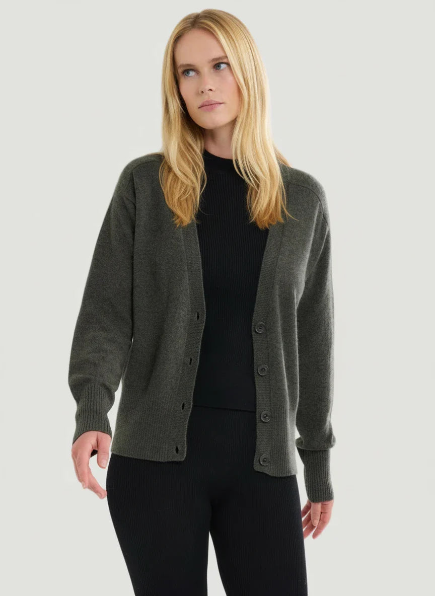 Cashmere V-Neck Cardigan - CARDIGAN - Majestic Filatures North America