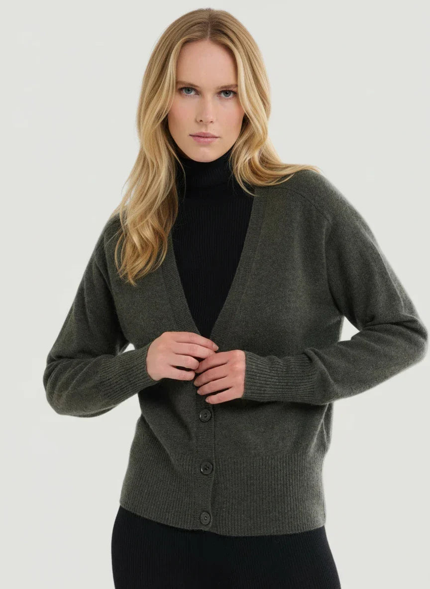 Cashmere V-Neck Cardigan - CARDIGAN - Majestic Filatures North America