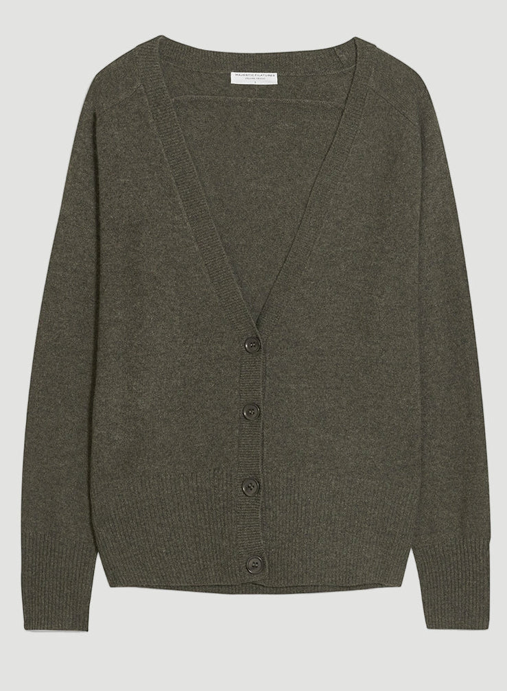 Cashmere V-Neck Cardigan - CARDIGAN - Majestic Filatures North America