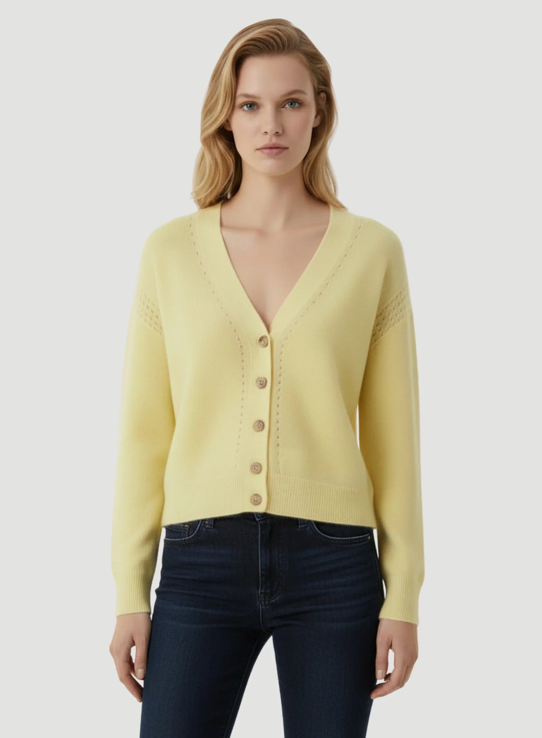 Cashmere Silk V-Neck Cardigan - CARDIGAN - Majestic Filatures North America