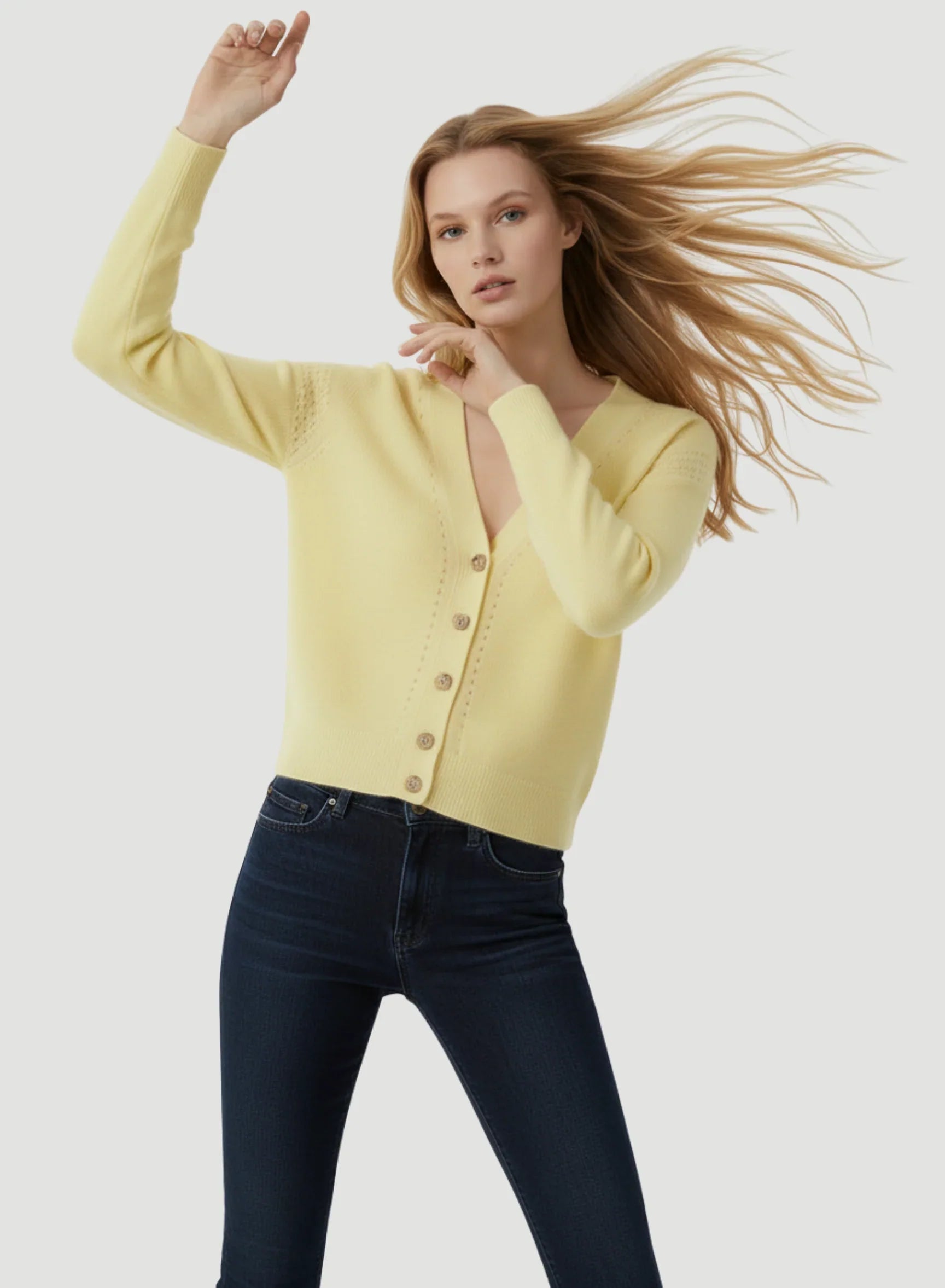 Cashmere Silk V-Neck Cardigan - CARDIGAN - Majestic Filatures North America