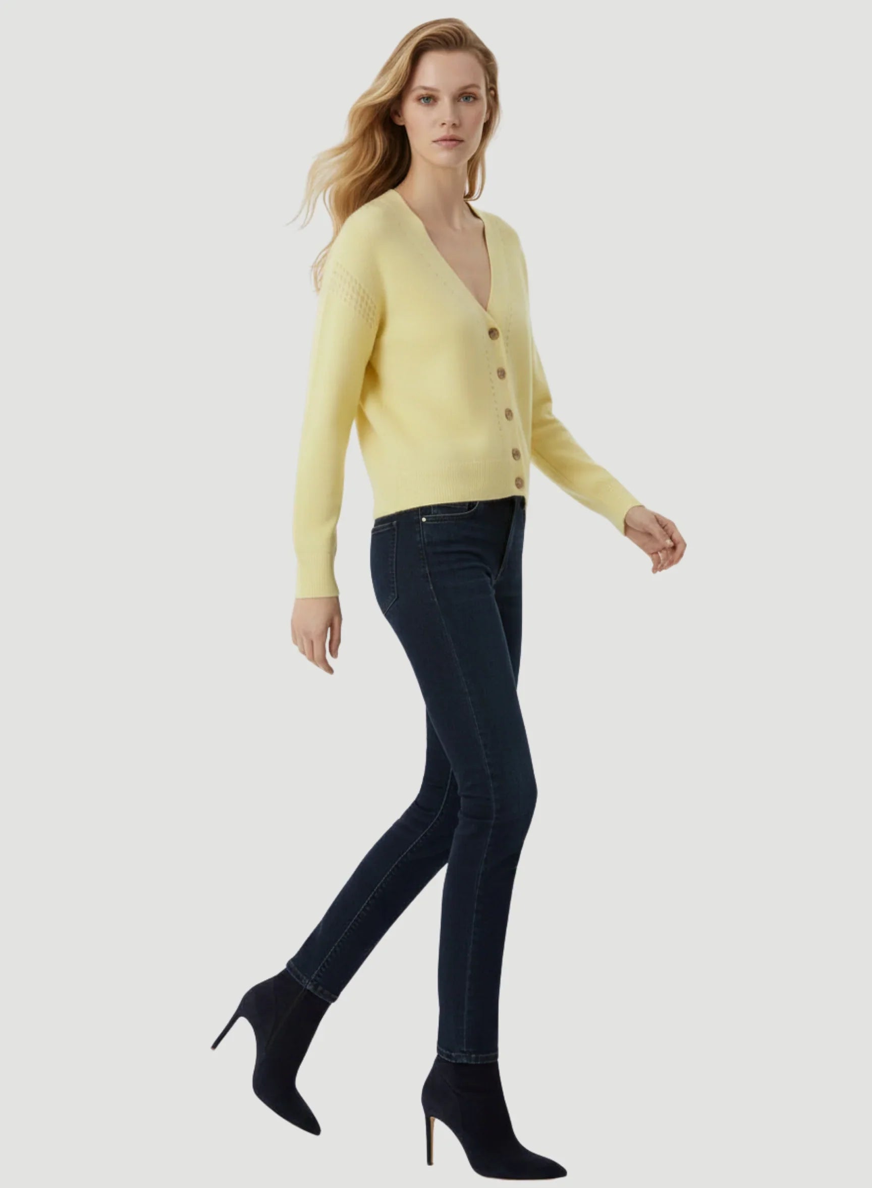 Cashmere Silk V-Neck Cardigan - CARDIGAN - Majestic Filatures North America