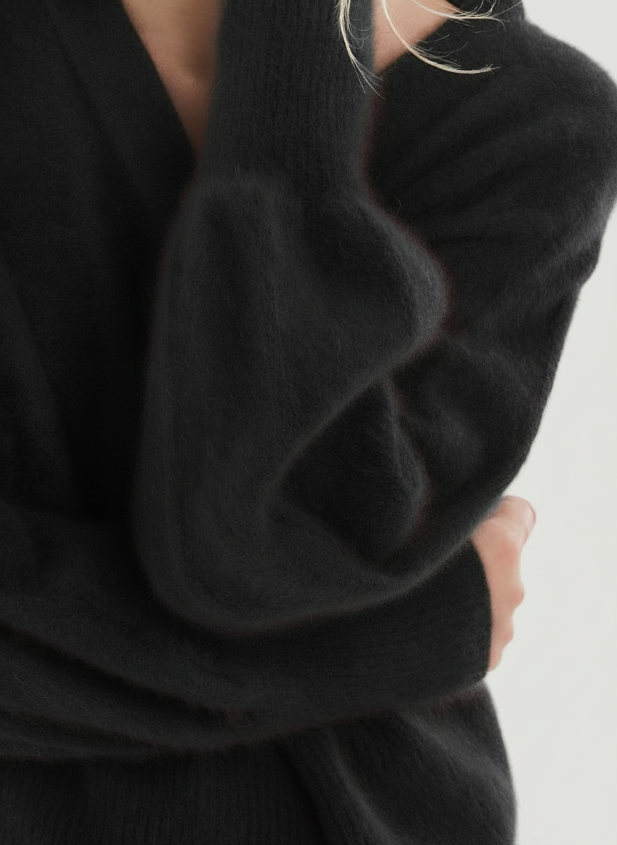 Ultra Soft Knit Long Sleeve V-Neck Sweater - TURTLENECK L/S - Majestic Filatures North America