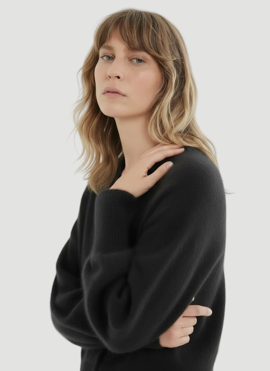 Ultra Soft Knit Long Sleeve V-Neck Sweater - TURTLENECK L/S - Majestic Filatures North America