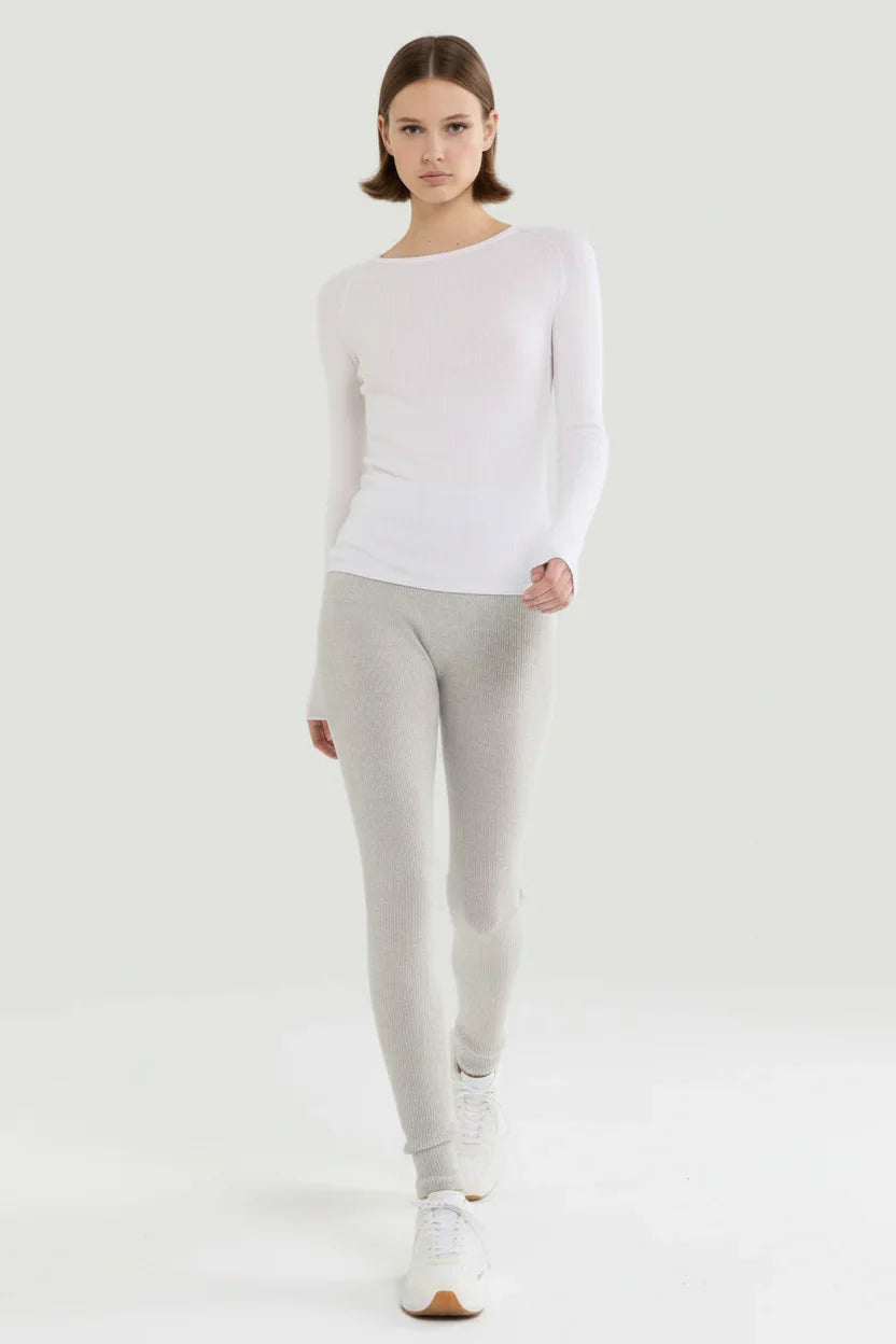 Merino Silk Micro Rib Long Sleeve Knit Crewneck - CREWNECK L/S - Majestic Filatures North America