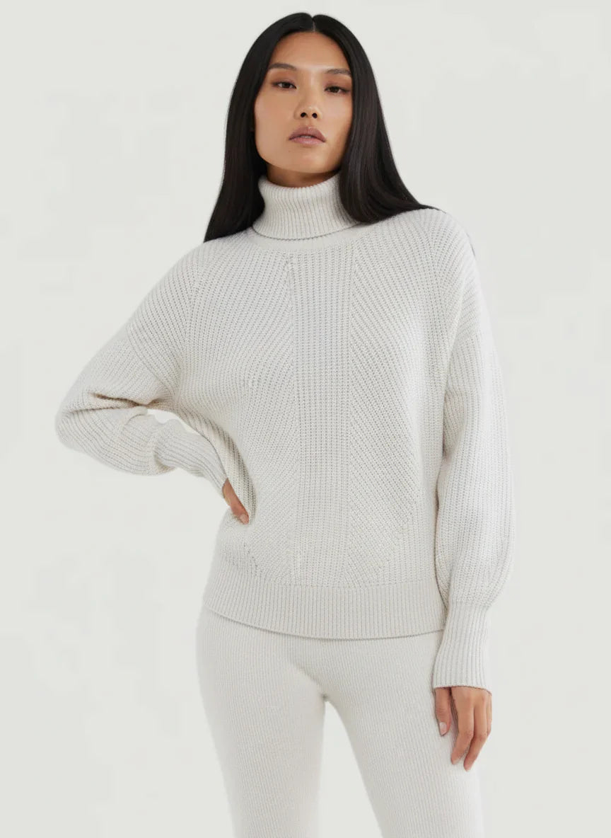 Merino Rib Knit Long Sleeve Turtleneck - TURTLENECK L/S - Majestic Filatures North America