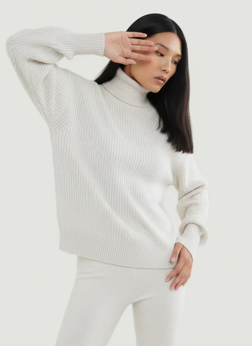 Merino Rib Knit Long Sleeve Turtleneck - TURTLENECK L/S - Majestic Filatures North America