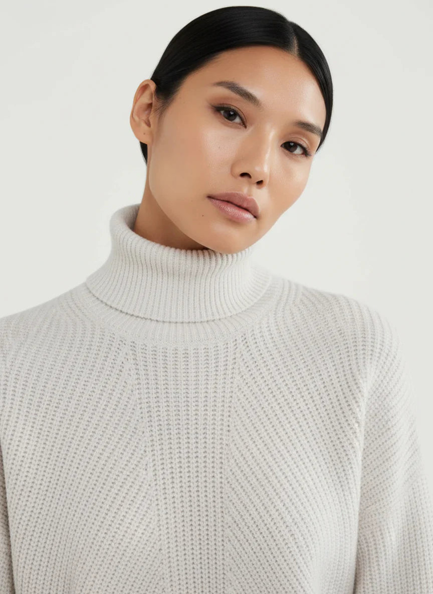 Merino Rib Knit Long Sleeve Turtleneck - TURTLENECK L/S - Majestic Filatures North America