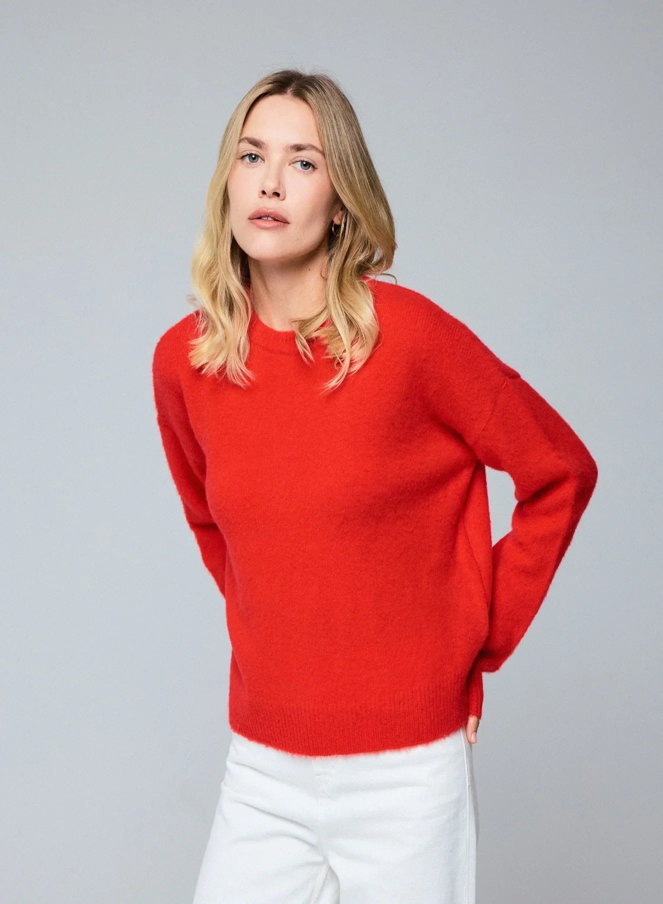 Wool Cashmere Knit Long Sleeve Pullover Crewneck Sweater - CREWNECK L/S - Majestic Filatures North America