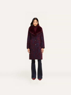 L'AGENCE Laney Jacquard Coat Deep Sangria