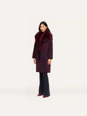 L'AGENCE Laney Jacquard Coat Deep Sangria