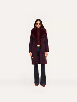 L'AGENCE Laney Jacquard Coat Deep Sangria