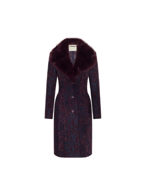 L'AGENCE Laney Jacquard Coat Deep Sangria