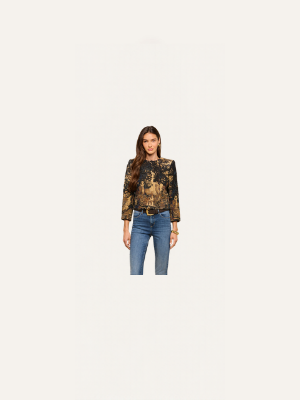 L'AGENCE Lian Tapestry Jacket Multi Scenic Tapestry Print