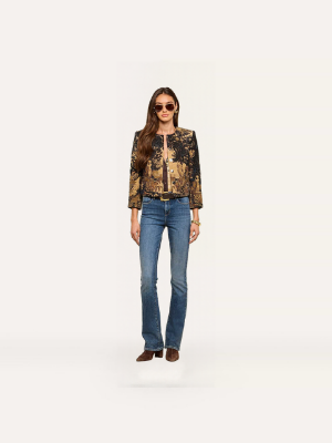 L'AGENCE Lian Tapestry Jacket Multi Scenic Tapestry Print