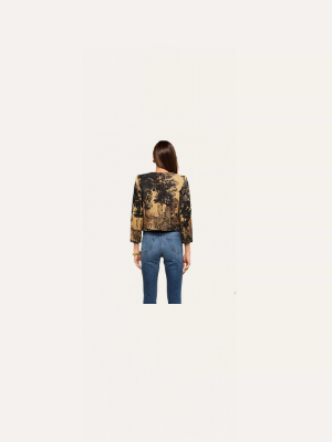 L'AGENCE Lian Tapestry Jacket Multi Scenic Tapestry Print