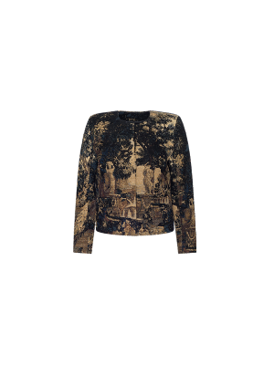 L'AGENCE Lian Tapestry Jacket Multi Scenic Tapestry Print