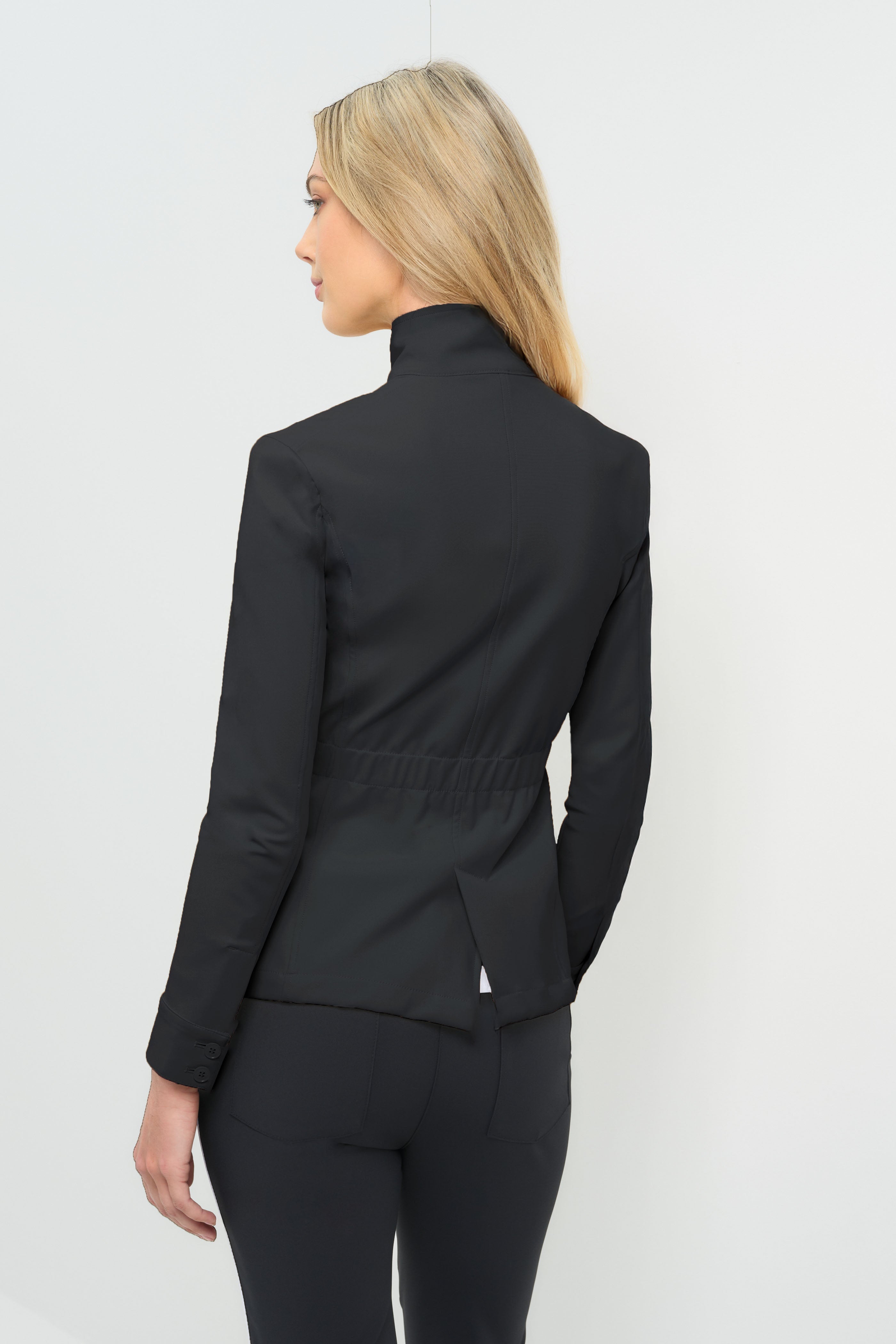 Black jacket back view