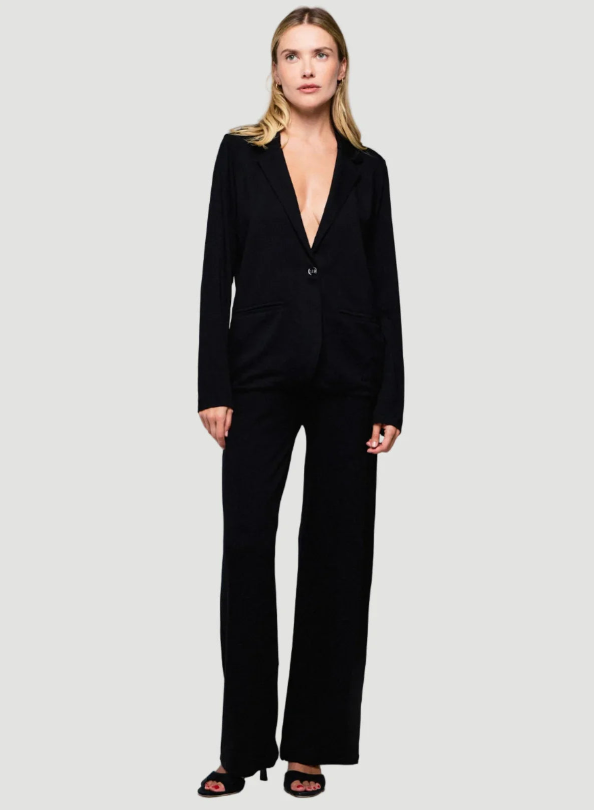 Soft Touch One Button Blazer - JACKET - Majestic Filatures North America