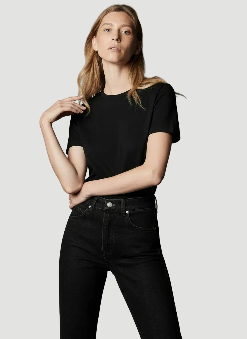 Soft Touch Semi Relaxed Short Sleeve Crewneck T-Shirt - BOATNECK 3/4 SLV - Majestic Filatures North America