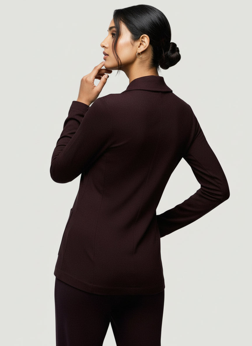 French Terry Brushed Fleece One-Button Blazer - JACKET - Majestic Filatures North America