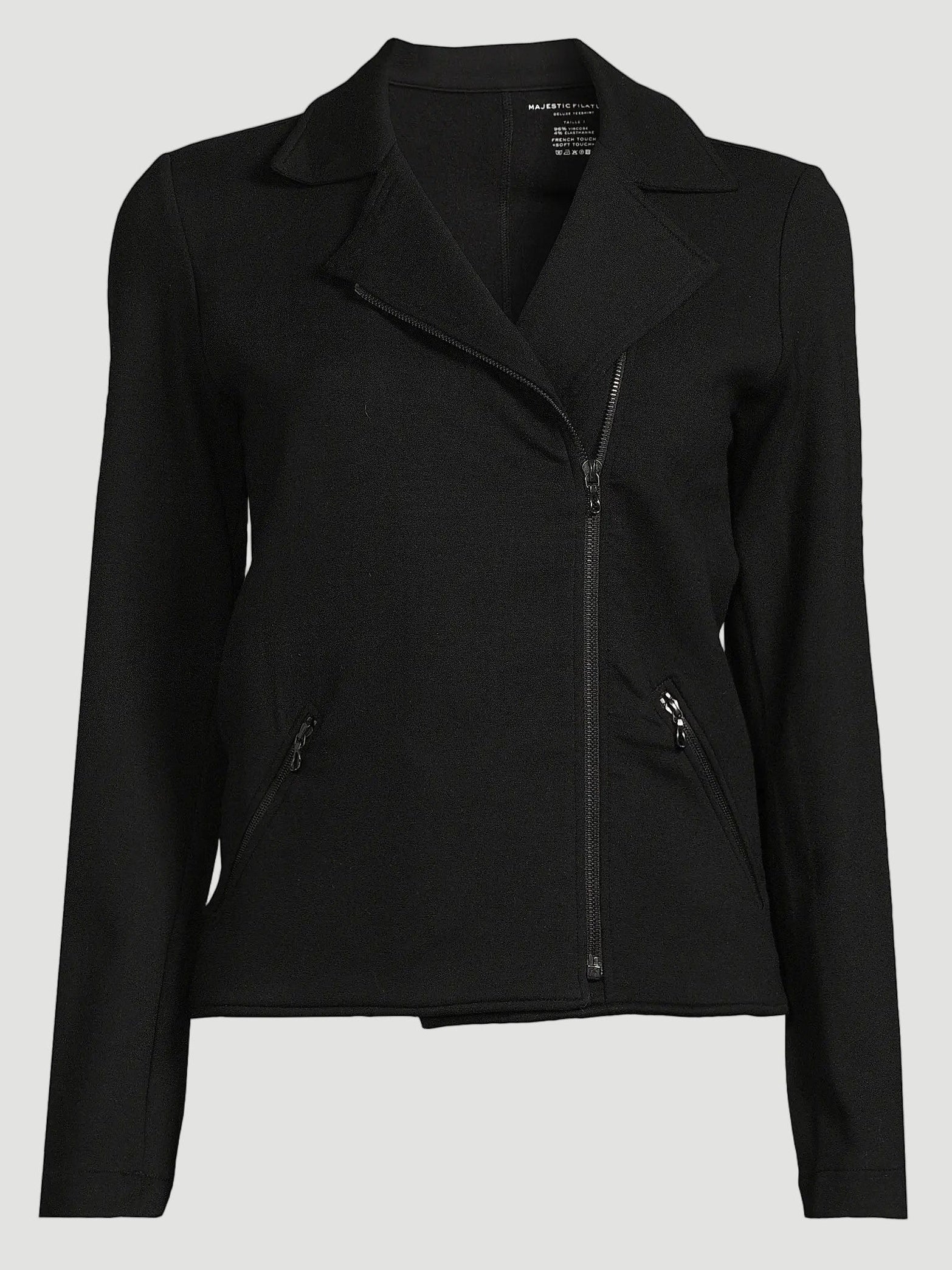 French Terry Brushed Fleece Moto Jacket - JACKET - Majestic Filatures North America