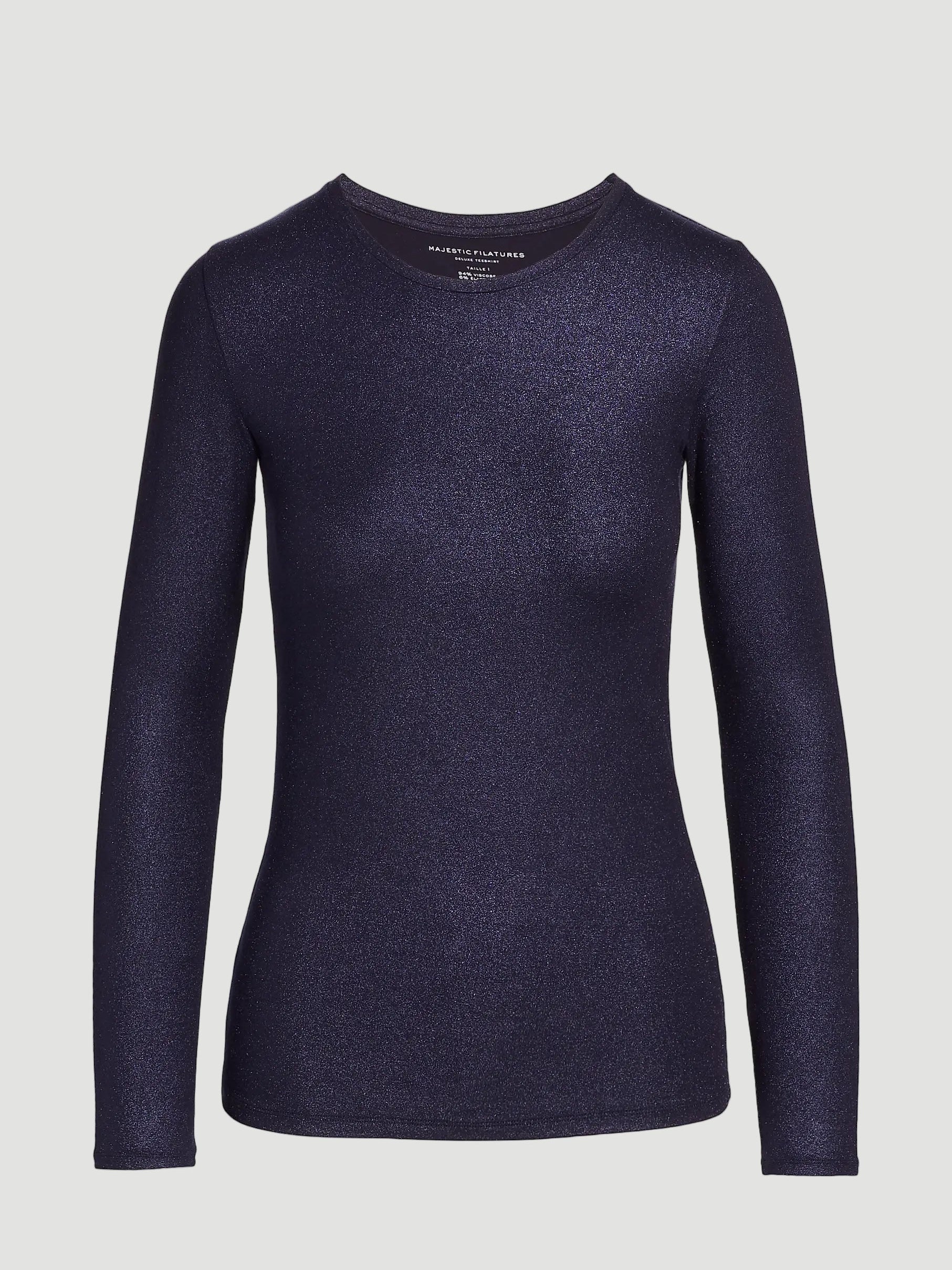 Soft Touch Metallic Long Sleeve Crewneck - CREWNECK L/S - Majestic Filatures North America