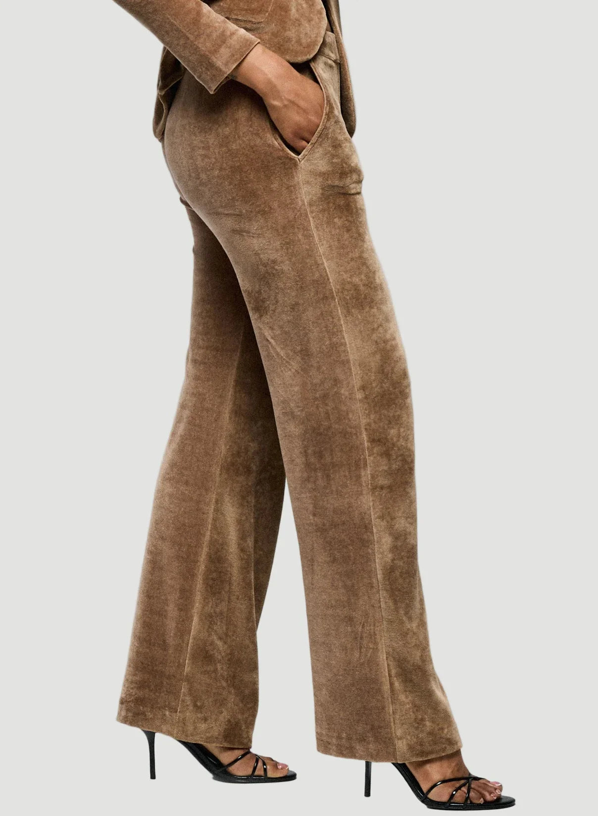 Velour Wide Leg Pant - BOTTOMS - Majestic Filatures North America
