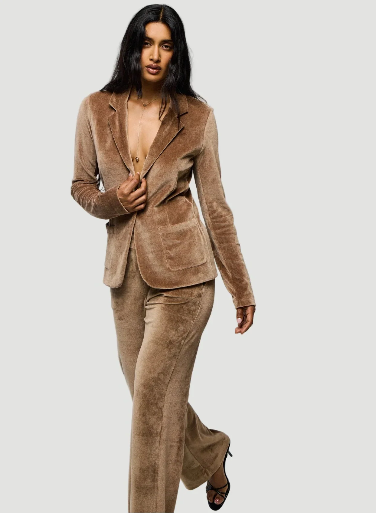 Velour Wide Leg Pant - BOTTOMS - Majestic Filatures North America