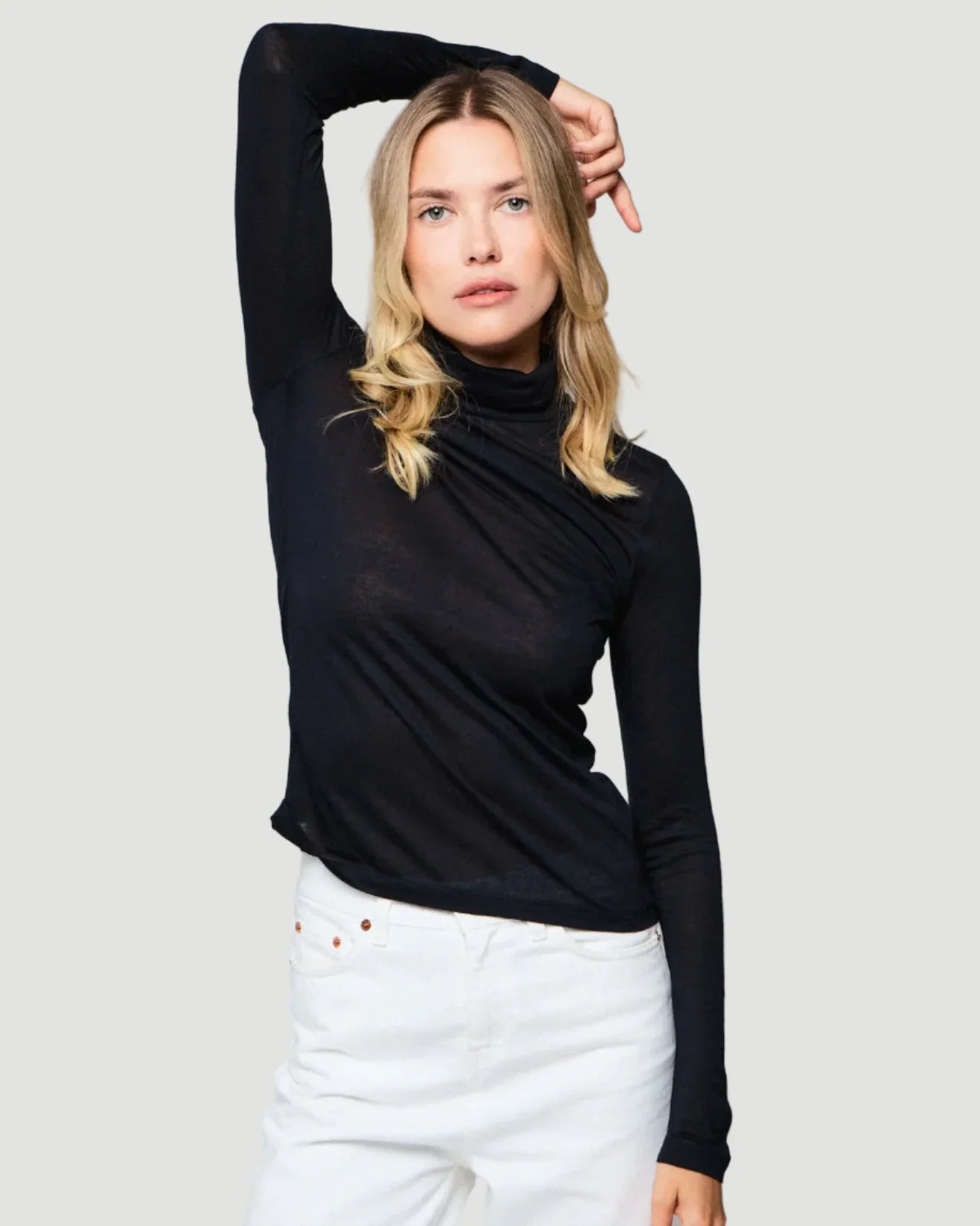 100% Machine Washable Cashmere Long Sleeve Turtleneck - TURTLENECK L/S - Majestic Filatures North America