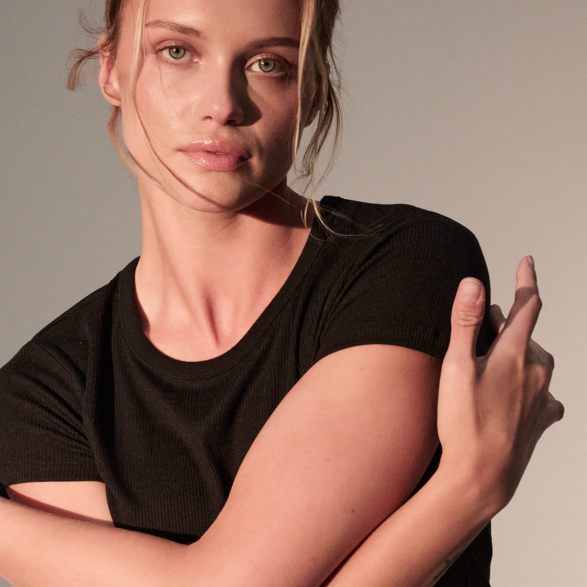 Lyocell Cotton Baby Rib Short Sleeve Crewneck T-Shirt - CREW S/S - Majestic Filatures North America