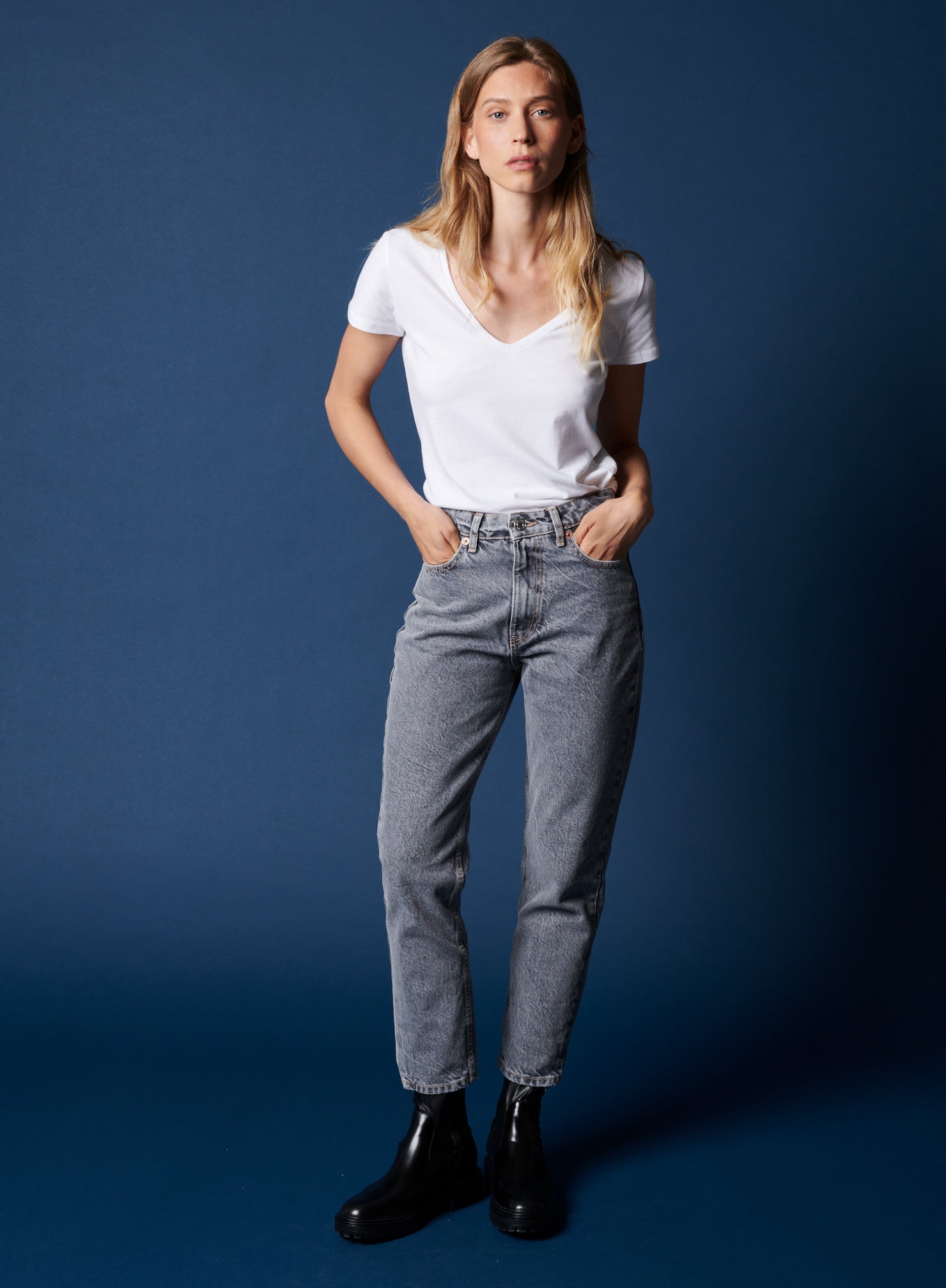 Cotton 'Silk Touch" Short Sleeve V-Neck T-Shirt - V NECK S/S - Majestic Filatures North America