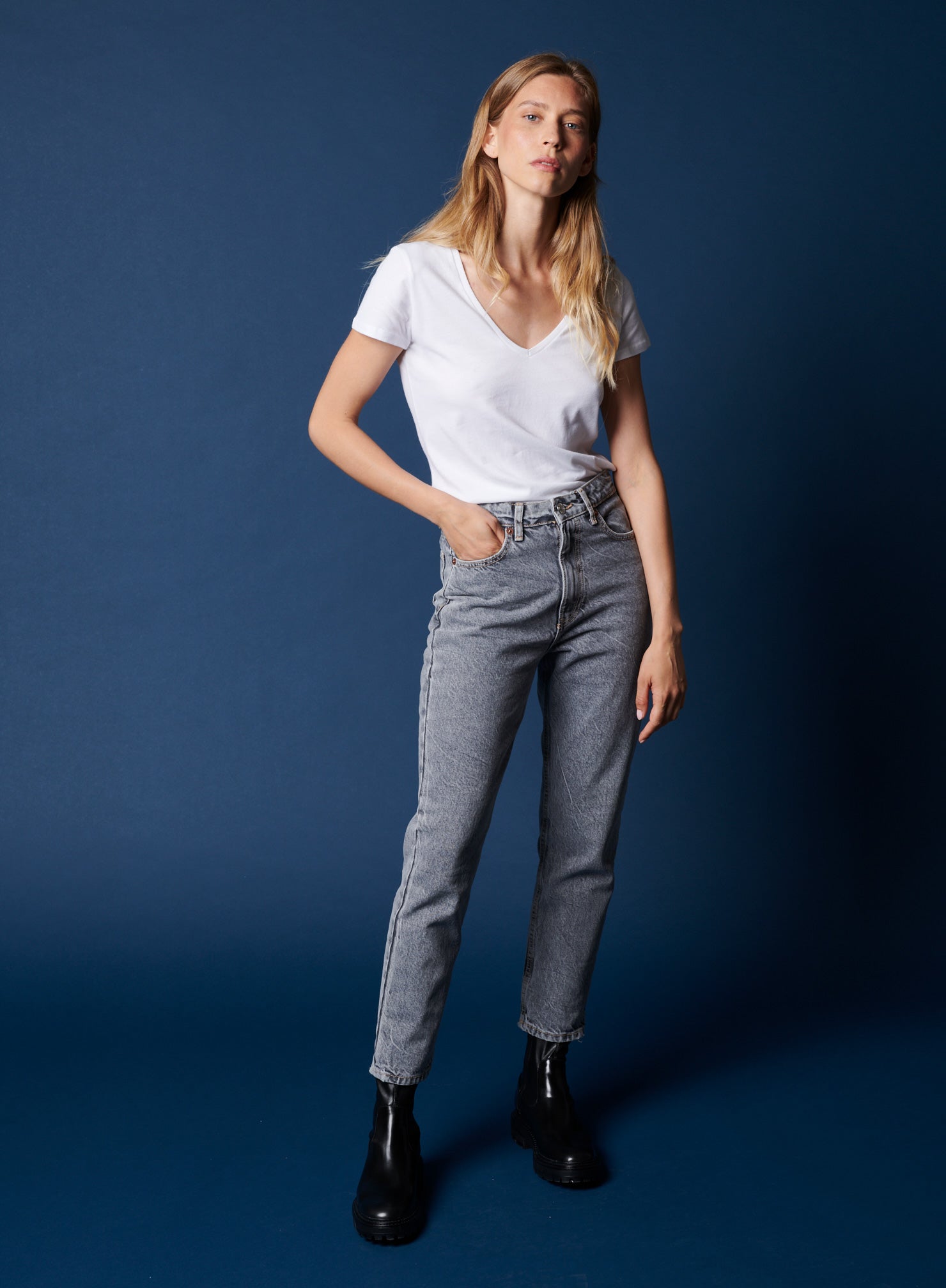 Cotton 'Silk Touch" Short Sleeve V-Neck T-Shirt - V NECK S/S - Majestic Filatures North America