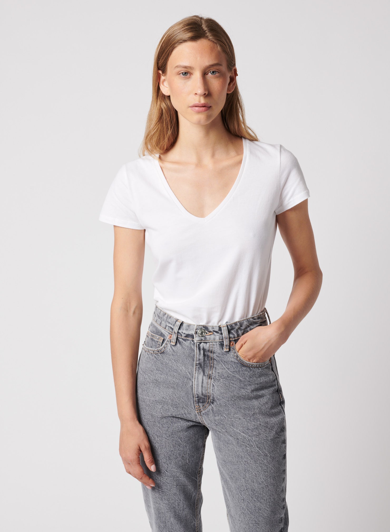 Cotton Silk Touch Short Sleeve V-Neck T-Shirt - V NECK S/S - Majestic Filatures North America