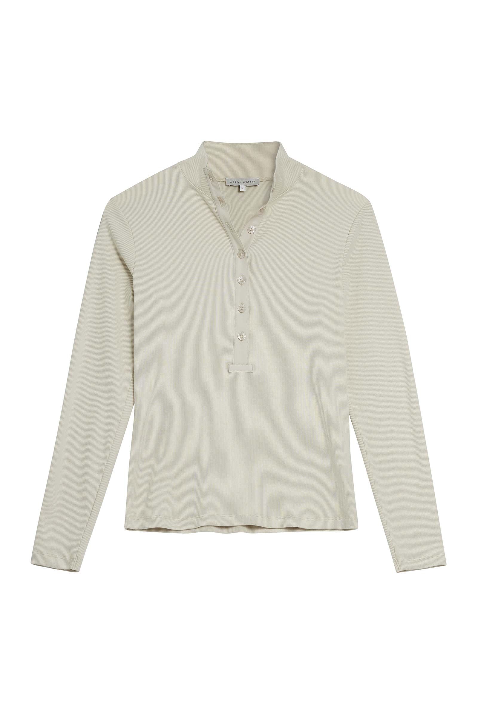 The Best Travel Top. Flat Lay of a Monroe Henley Top in Stone.