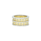 14KGoldSilver11 Two Tone 5-Stack Ring Signature RING