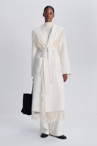 Carrie Fringe Coat Frost